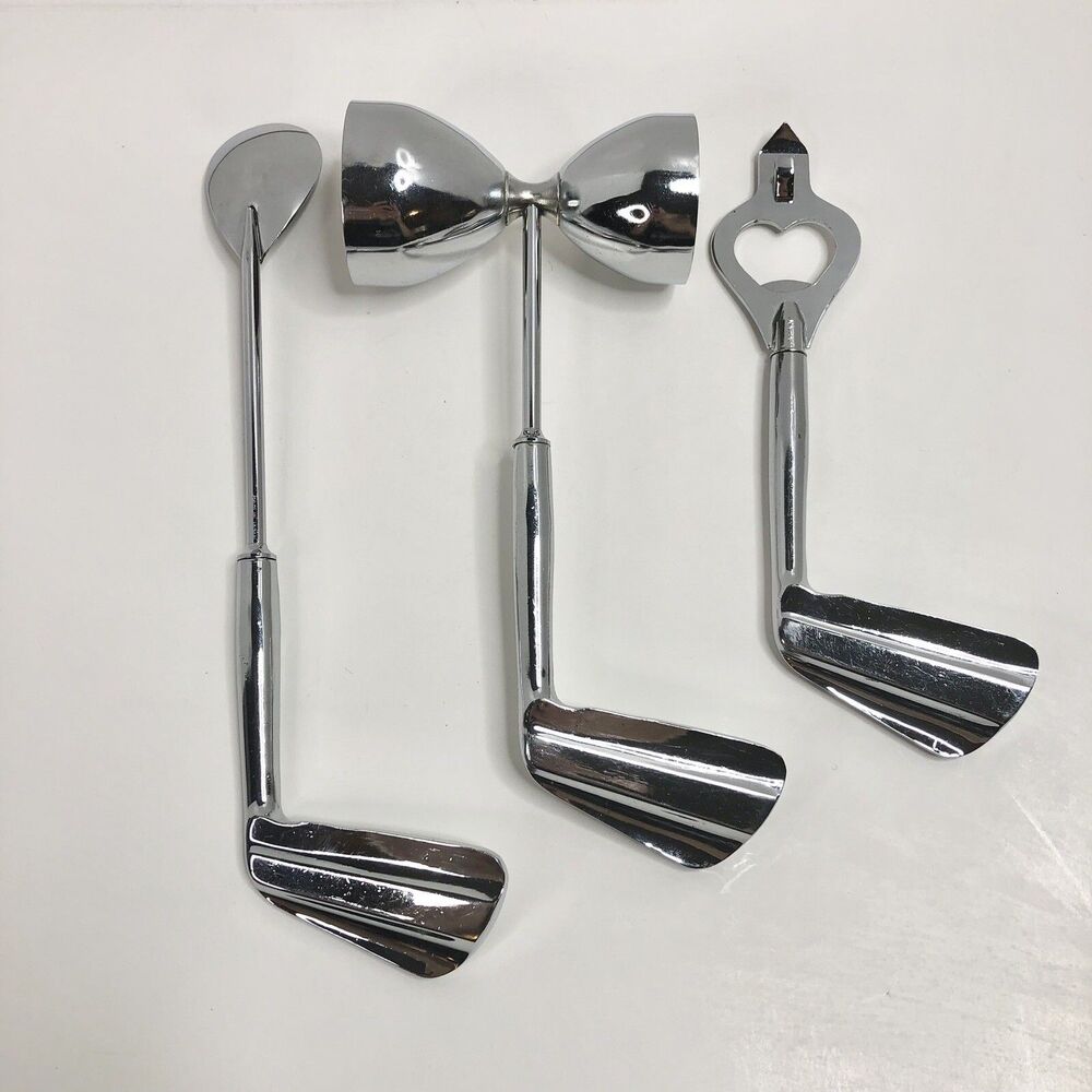 Golf Club Cocktail Bar Bartender Serving Tools Set of 3 Japan Vintage